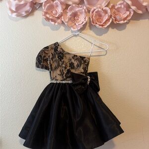 Chic Black and Tan Kids Formal Dress